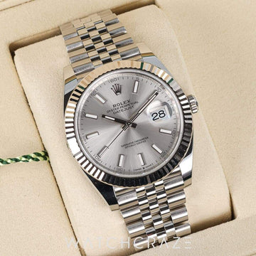 2025 ROLEX DATEJUST FLUTED JUBILEE SILVER DIAL 41MM 126334