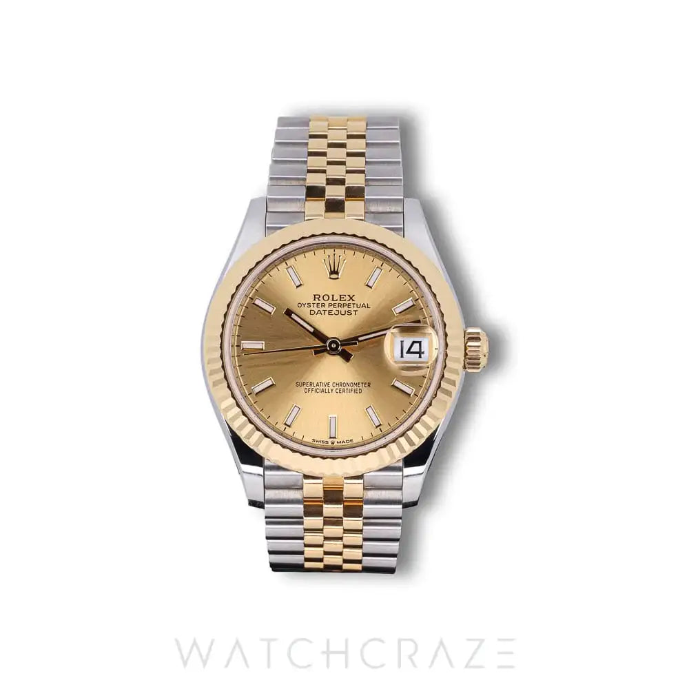 2024 ROLEX DATEJUST TWO TONE YELLOW GOLD AND STEEL 31MM 278273