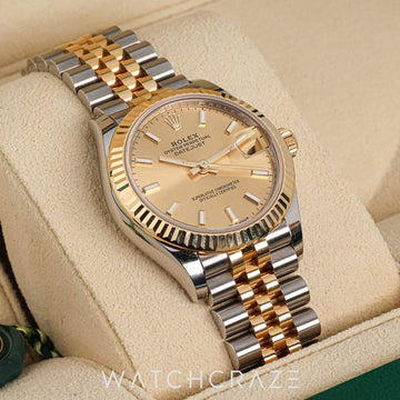 2024 ROLEX DATEJUST TWO TONE YELLOW GOLD AND STEEL 31MM 278273