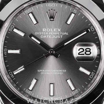 2024 ROLEX DATEJUST SMOOTH JUBILEE RODIUM DIAL 41MM 126300