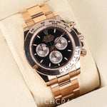2025 ROLEX DAYTONA ROSE GOLD BLACK DIAL 40MM 126505