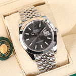 2024 ROLEX DATEJUST SMOOTH OYSTER RODIUM DIAL 41MM 126300