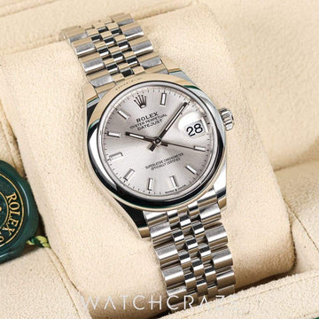 2023 ROLEX DATEJUST SILVER DIAL JUBILEE 31MM 278240