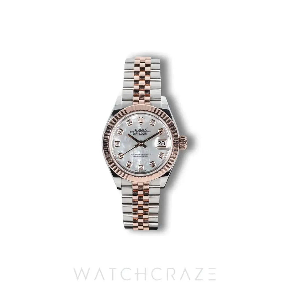 2021 ROLEX DATEJUST TWO TONE ROSE GOLD MOP DIAMONDS 28MM 279174