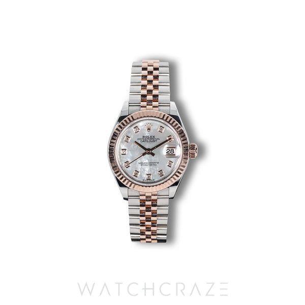 2021 ROLEX DATEJUST TWO TONE ROSE GOLD MOP DIAMONDS 28MM 279174