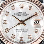 2021 ROLEX DATEJUST TWO TONE ROSE GOLD MOP DIAMONDS 28MM 279174
