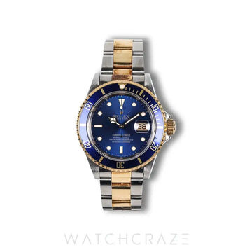 ROLEX SUBMARINER TWO TONE YELLOW GOLD AND STEEL BLUE DIAL 40MM 116613LB