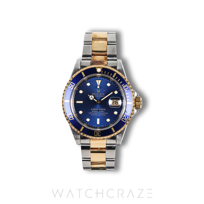 ROLEX SUBMARINER TWO TONE YELLOW GOLD AND STEEL BLUE DIAL 40MM 116613LB