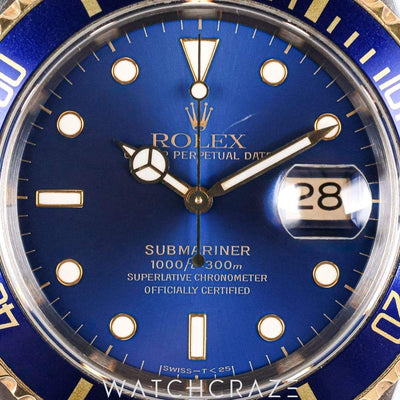 ROLEX SUBMARINER TWO TONE YELLOW GOLD AND STEEL BLUE DIAL 40MM 116613LB