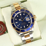 ROLEX SUBMARINER TWO TONE YELLOW GOLD AND STEEL BLUE DIAL 40MM 116613LB