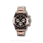 2025 ROLEX DAYTONA ROSE GOLD BLACK DIAMOND DIAL 40MM 126505