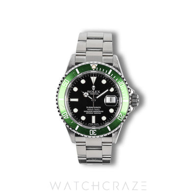 2005 ROLEX SUBMARINER DATE KERMIT 40MM 16610LV