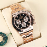2025 ROLEX DAYTONA ROSE GOLD BLACK DIAMOND DIAL 40MM 126505