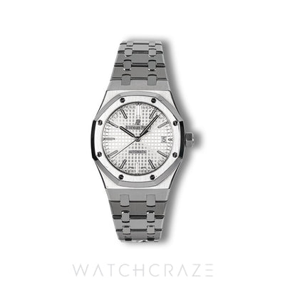 2017 AUDEMARS PIGUET ROYAL OAK WHITE DIAL 37MM 15450ST.OO.1256ST.01