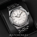 2017 AUDEMARS PIGUET ROYAL OAK WHITE DIAL 37MM 15450ST.OO.1256ST.01