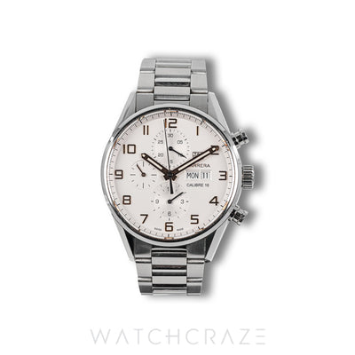2018  TAG HEUER CALIBRE 16 WHITE DIAL 43MM CV2A1AC.BA0738