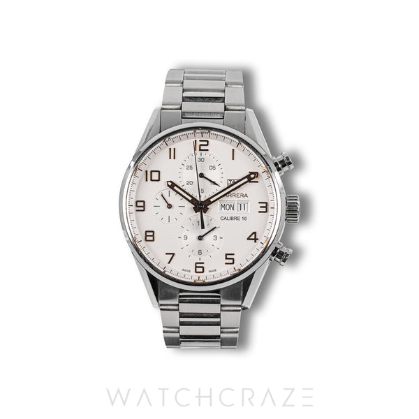 2018  TAG HEUER CALIBRE 16 WHITE DIAL 43MM CV2A1AC.BA0738