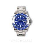 2010 ROLEX SUBMARINER DATE WHITE GOLD BLUE DIAL SMURF 40MM 116619LB