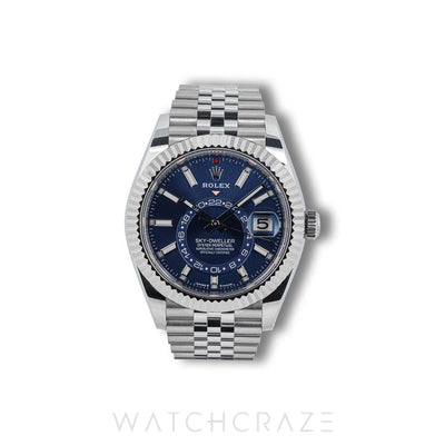 2022 ROLEX SKY-DWELLER BLUE DIAL 42MM 326934 STAINLESS STEEL