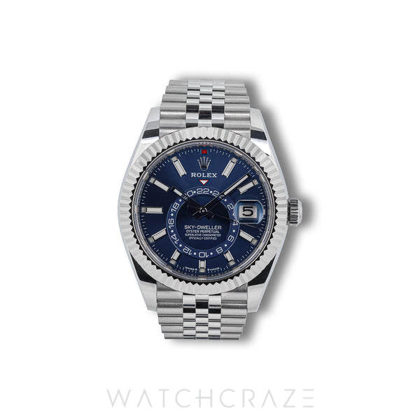 2022 ROLEX SKY-DWELLER BLUE DIAL 42MM 326934 STAINLESS STEEL