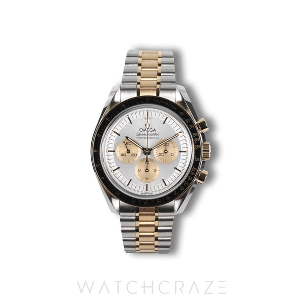 2025 OMEGA SPEEDMASTER MOONWATCH TWO TONE GOLD AND STEEL MOONSHINE DIAL 42MM 310.20.42.50.02.001