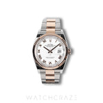 2023 ROLEX DATEJUST TWO TONE ROSE GOLD AND STEEL WHITE ROMAN DIAL 36MM 126231