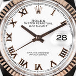 2023 ROLEX DATEJUST TWO TONE ROSE GOLD AND STEEL WHITE ROMAN DIAL 36MM 126231