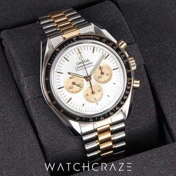 2025 OMEGA SPEEDMASTER MOONWATCH TWO TONE GOLD AND STEEL MOONSHINE DIAL 42MM 310.20.42.50.02.001