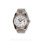 ROLEX DAYJUST DIAMOND MARKER TWO TONE ROSE GOLD AND STEEL MOTHER OF PEARL DIAL 41MM 126331