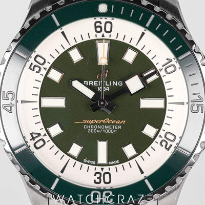 2022 BREITLING SUPEROCEAN AUTOMATIC GREEN DIAL 44MM A17376