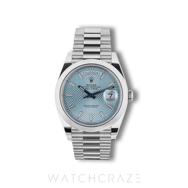 2022 ROLEX DAY-DATE PLATNIUM ICE BLUE 40MM 228206 DAYDATE