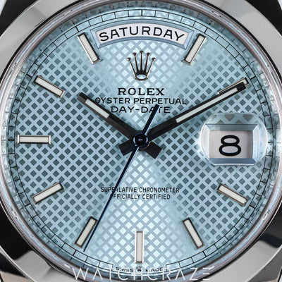 2022 ROLEX DAY-DATE PLATNIUM ICE BLUE 40MM 228206 DAYDATE