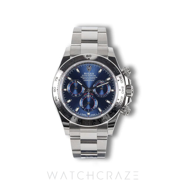 2023 ROLEX COSMOGRAPH DAYTONA WHITE GOLD BLUE DIAL 40MM 116509