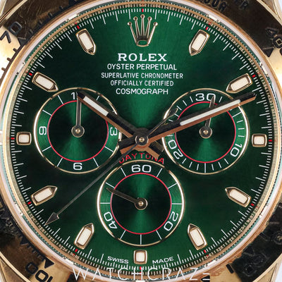 2021 ROLEX COSMOGRAPH DAYTONA YELLOW GOLD GREEN DIAL "JOHN MAYER" 40MM 116508