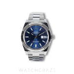 2023 ROLEX DATEJUST OYSTER FLUTED BEZEL BLUE DIAL 41MM 126334