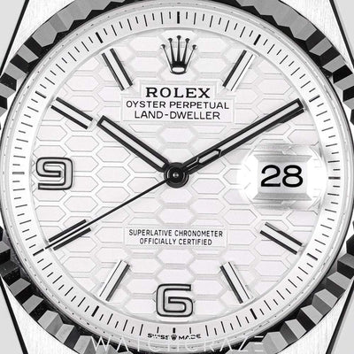 2025 ROLEX LAND-DWELLER WHITE DIAL 36MM 127234