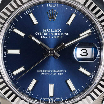 2023 ROLEX DATEJUST OYSTER FLUTED BEZEL BLUE DIAL 41MM 126334