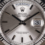 2025 ROLEX DAY-DATE WHITE GOLD SILVER DIAL 36MM 128239