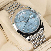 2022 ROLEX DAY-DATE PLATINUM ICE BLUE 40MM 228206 DAY-DATE