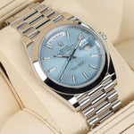 2022 ROLEX DAY-DATE PLATNIUM ICE BLUE 40MM 228206 DAYDATE