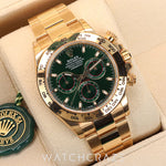 2021 ROLEX COSMOGRAPH DAYTONA YELLOW GOLD GREEN DIAL 