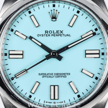 2021 ROLEX OYSTER PERPETUAL TIFFANY BLUE 41MM 124300