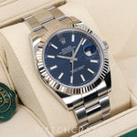 2023 ROLEX DATEJUST OYSTER FLUTED BEZEL BLUE DIAL 41MM 126334