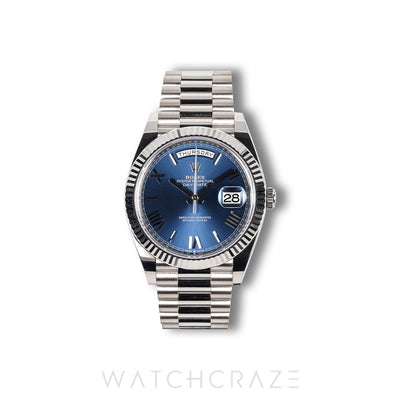 2022 ROLEX DAYDATE 18K WHITE GOLD BLUE DIAL 40MM 228239