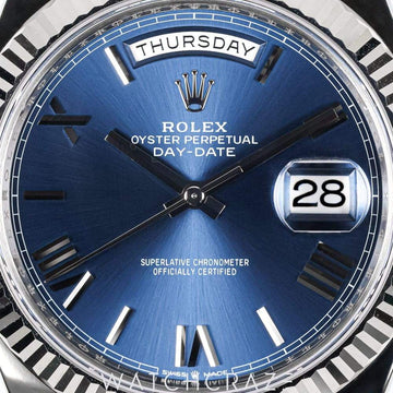 2022 ROLEX DAY-DATE 18K WHITE GOLD BLUE DIAL 40MM 228239