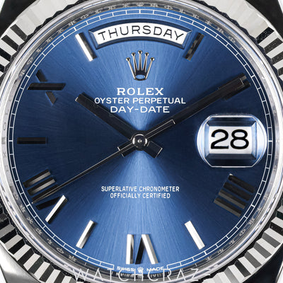 2022 ROLEX DAYDATE 18K WHITE GOLD BLUE DIAL 40MM 228239