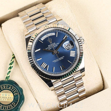 2022 ROLEX DAY-DATE 18K WHITE GOLD BLUE DIAL 40MM 228239