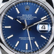 2025 ROLEX DATEJUST BLUE DIAL 36MM 126200