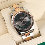 2020 ROLEX DATEJUST TWO TONE ROSE GOLD AND STEEL WIMBLEDON FLUTED OYSTER 41MM 126331