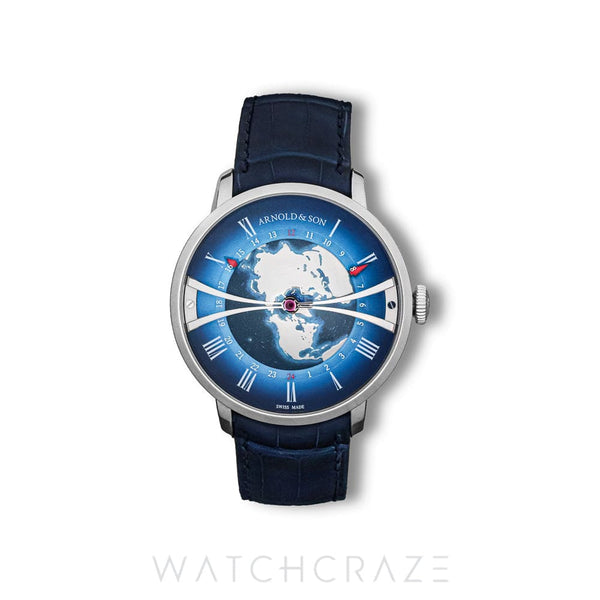 ARNOLD & SONS WORLD TIME GLOBETROTTER STEEL 45MM 1WTAS.U01C.C153S